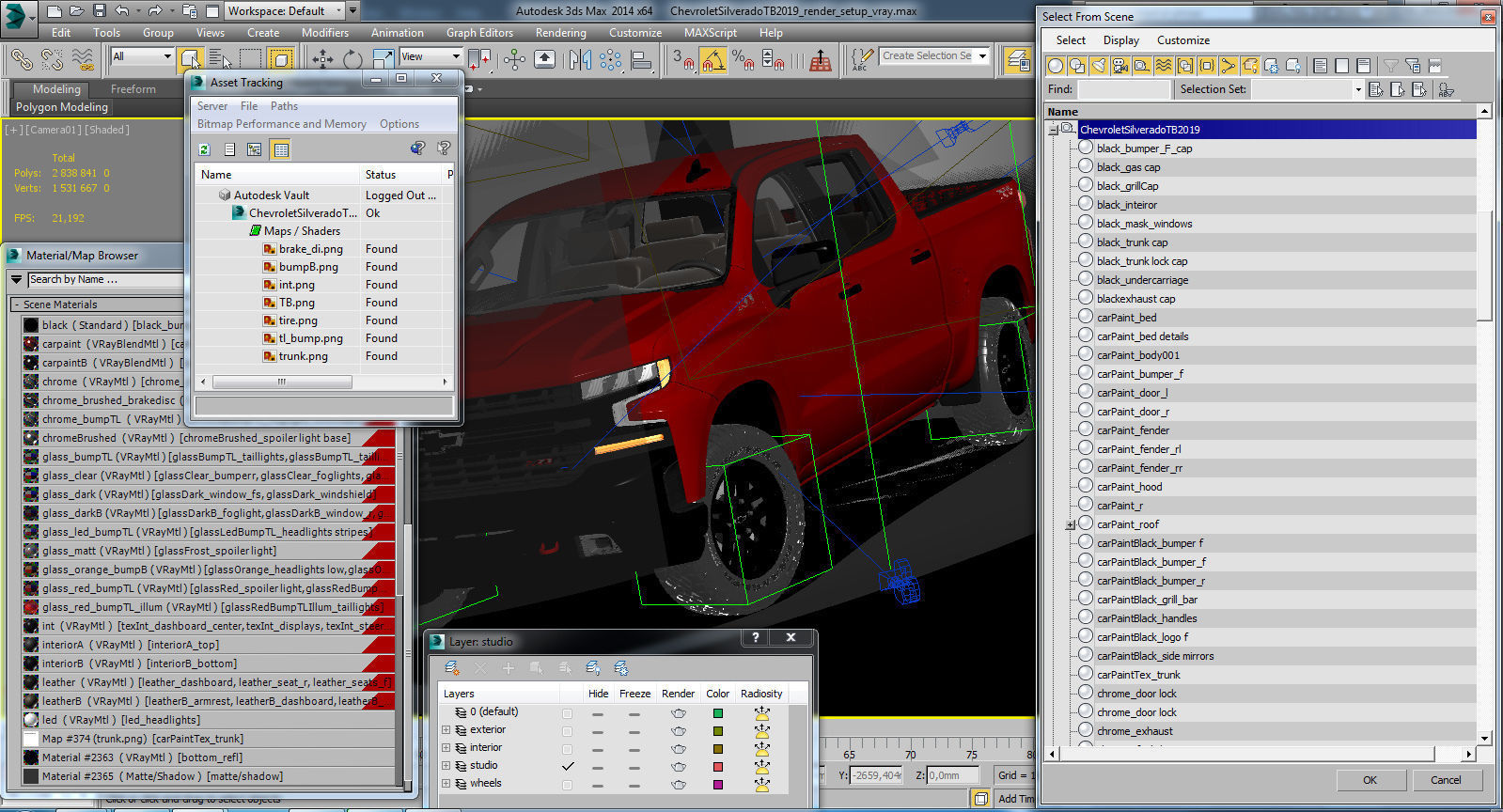 Silverado Trail Boss 2020 and Custom Trail Boss 3D model_26