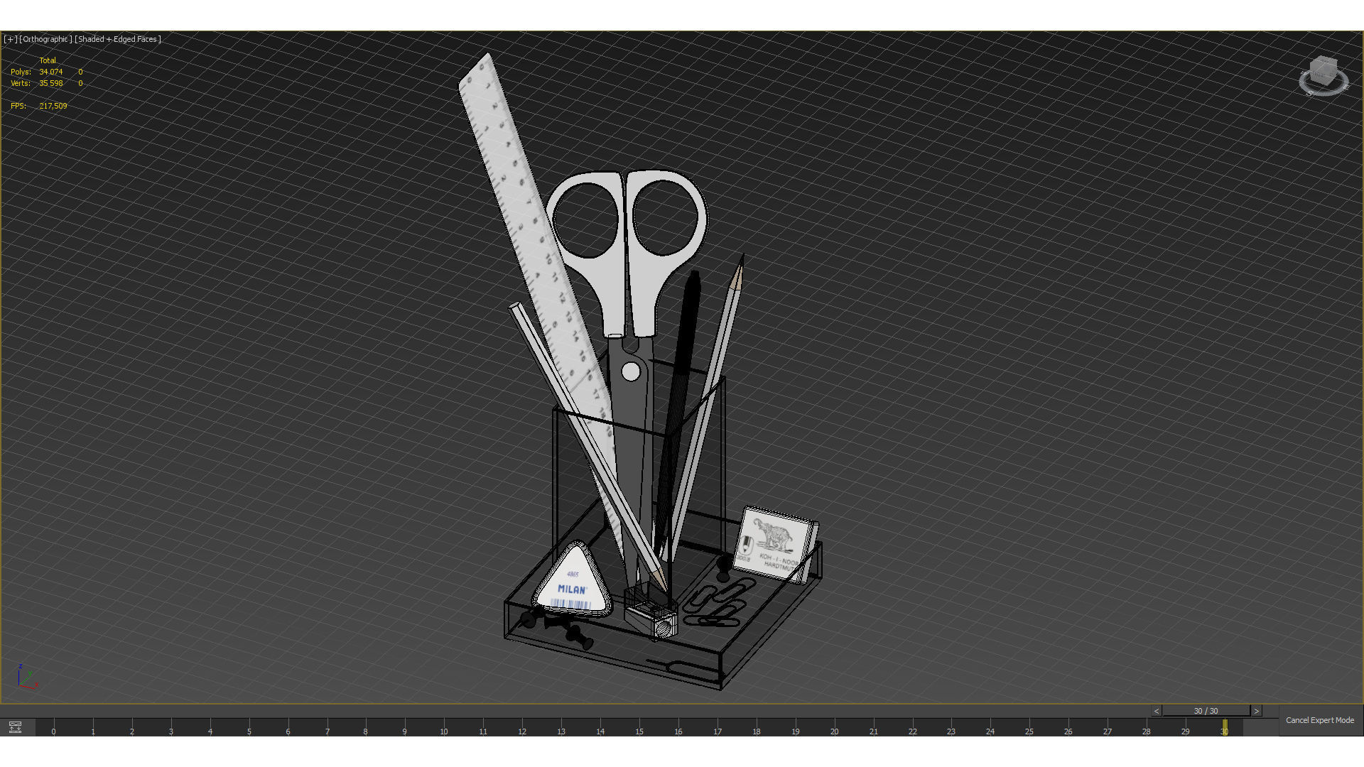 Office Supplies Accessories Set 3D model_3