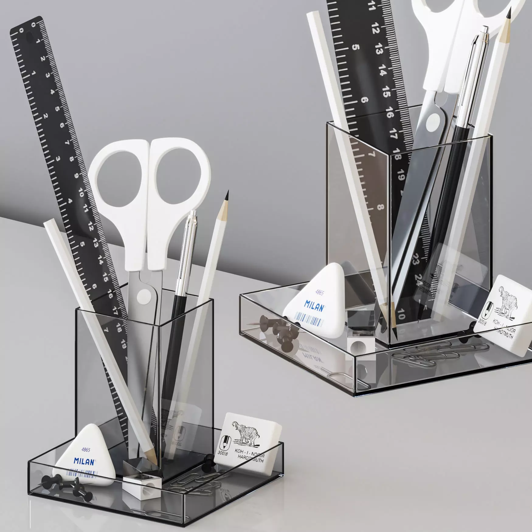 Office Supplies Accessories Set 3D model_0