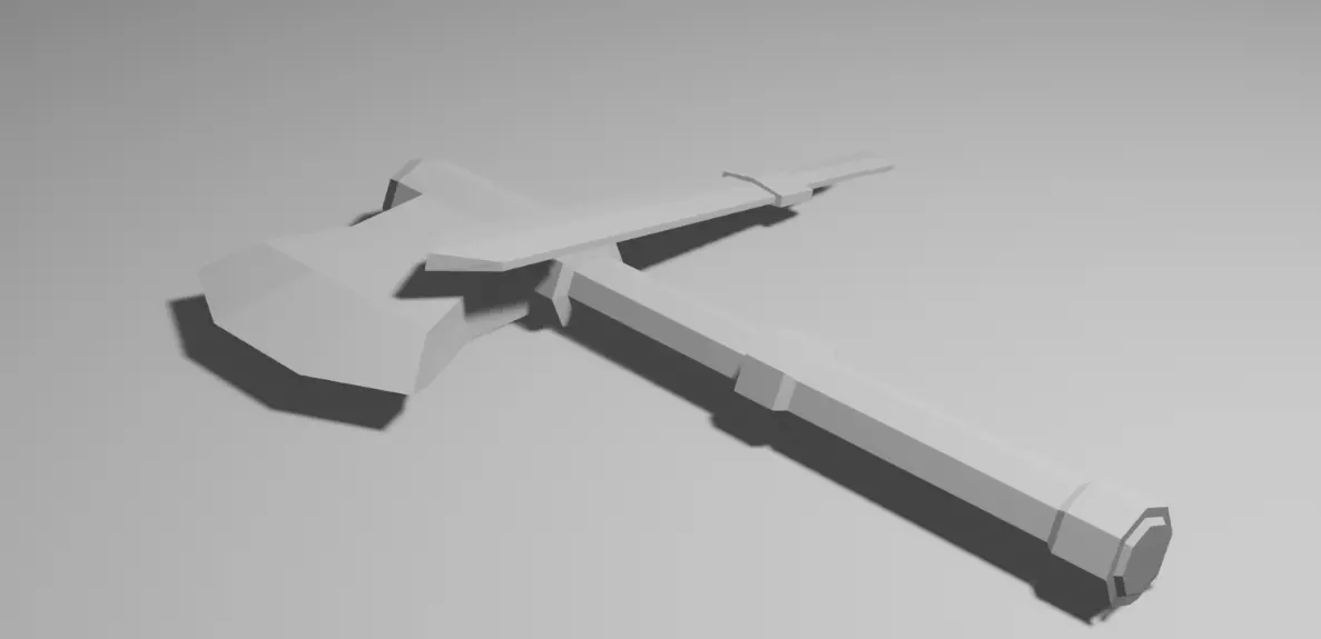 Weapon axe Low-poly 3D model_0