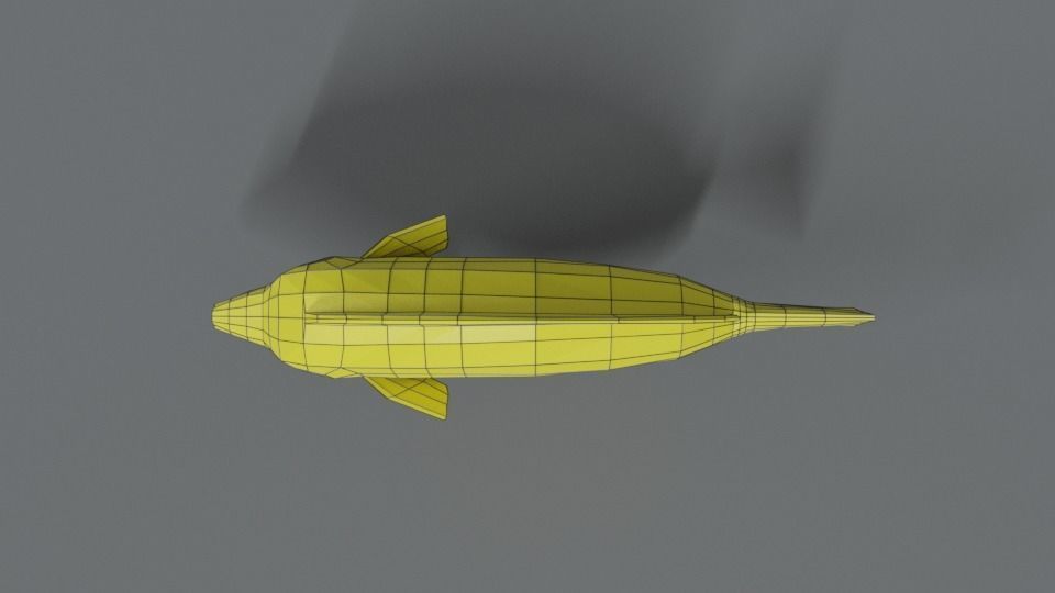 Low Poly Cartoon Yellow Tang Fish Low-poly 3D model_17