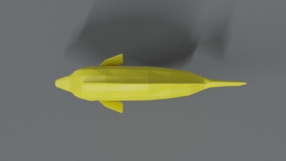 Low Poly Cartoon Yellow Tang Fish Low-poly 3D model_8