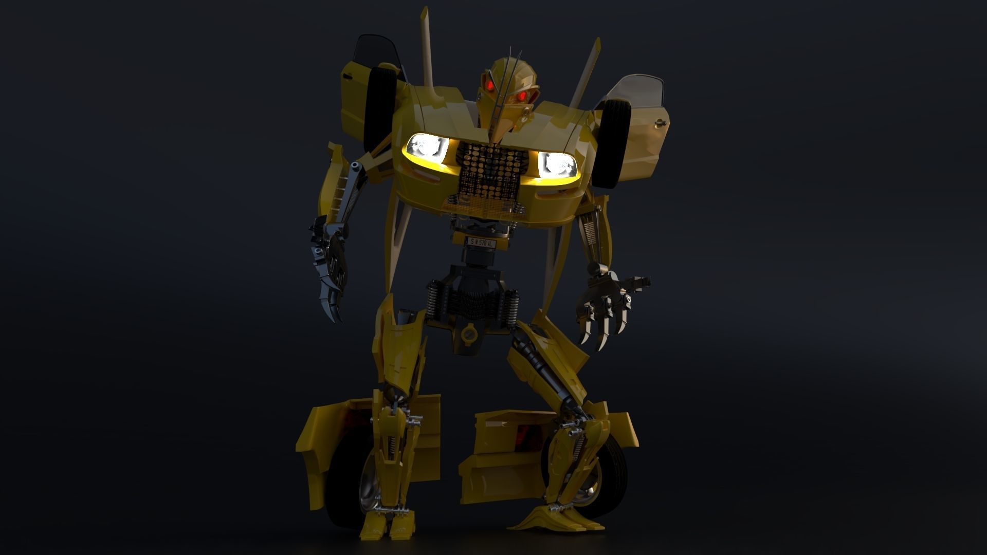 Transformer transformers last knight bumblebee 3D model_5