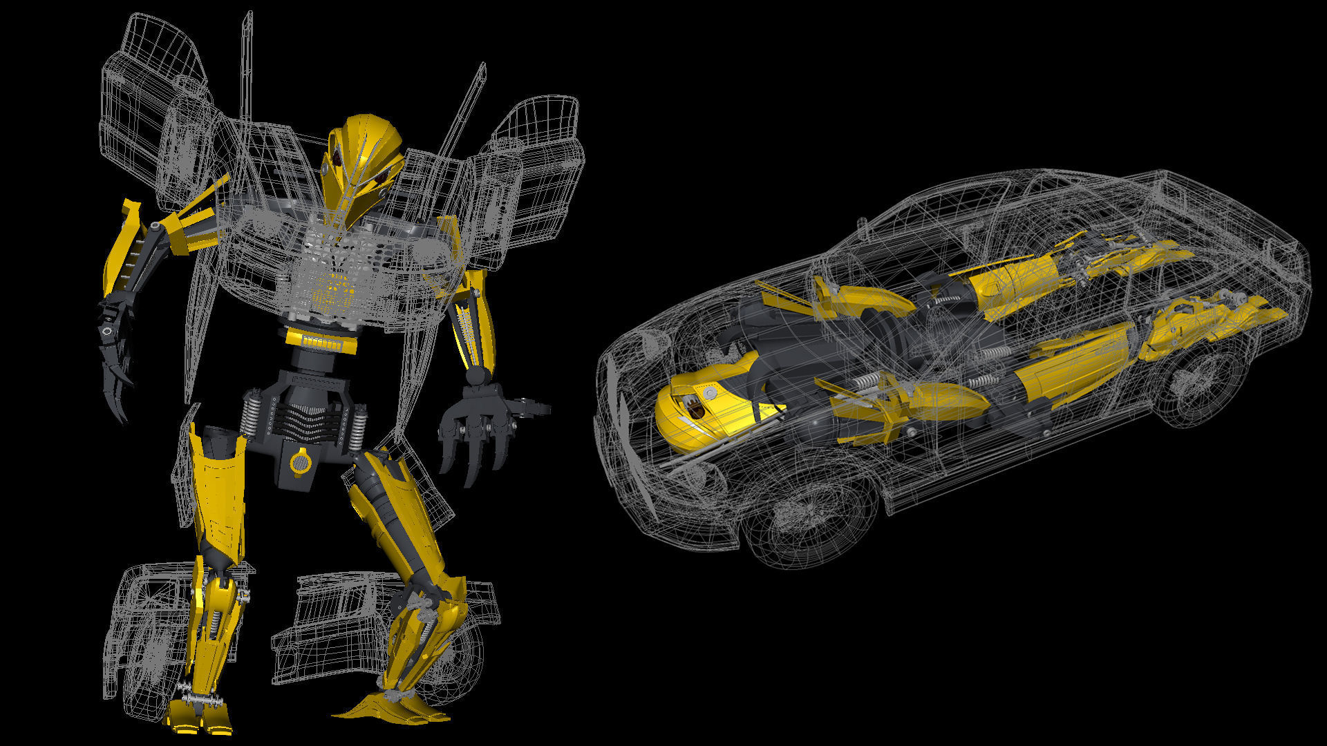 Transformer transformers last knight bumblebee 3D model_2