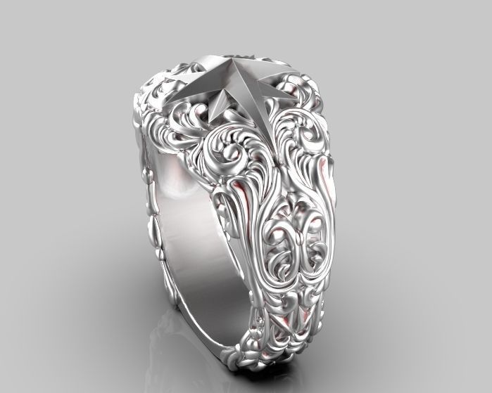 star ring Silver Gold  Print 3D print model_7