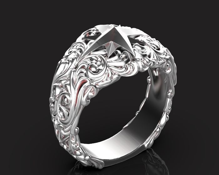 star ring Silver Gold  Print 3D print model_6