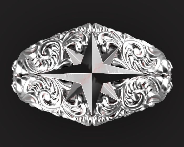 star ring Silver Gold  Print 3D print model_1