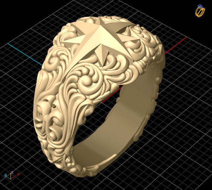 star ring Silver Gold  Print 3D print model_2