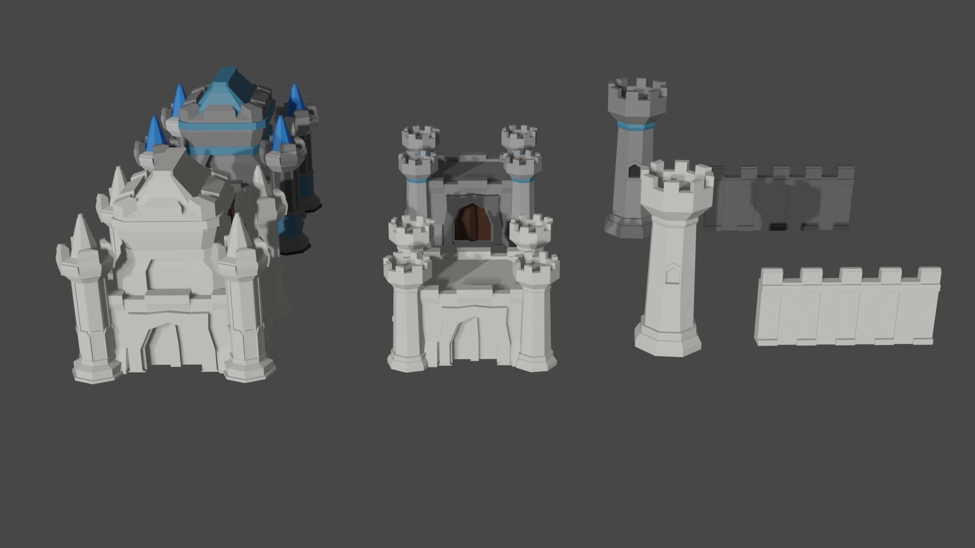 Low Poly 3D Medieval Castle  Low-poly 3D model_13