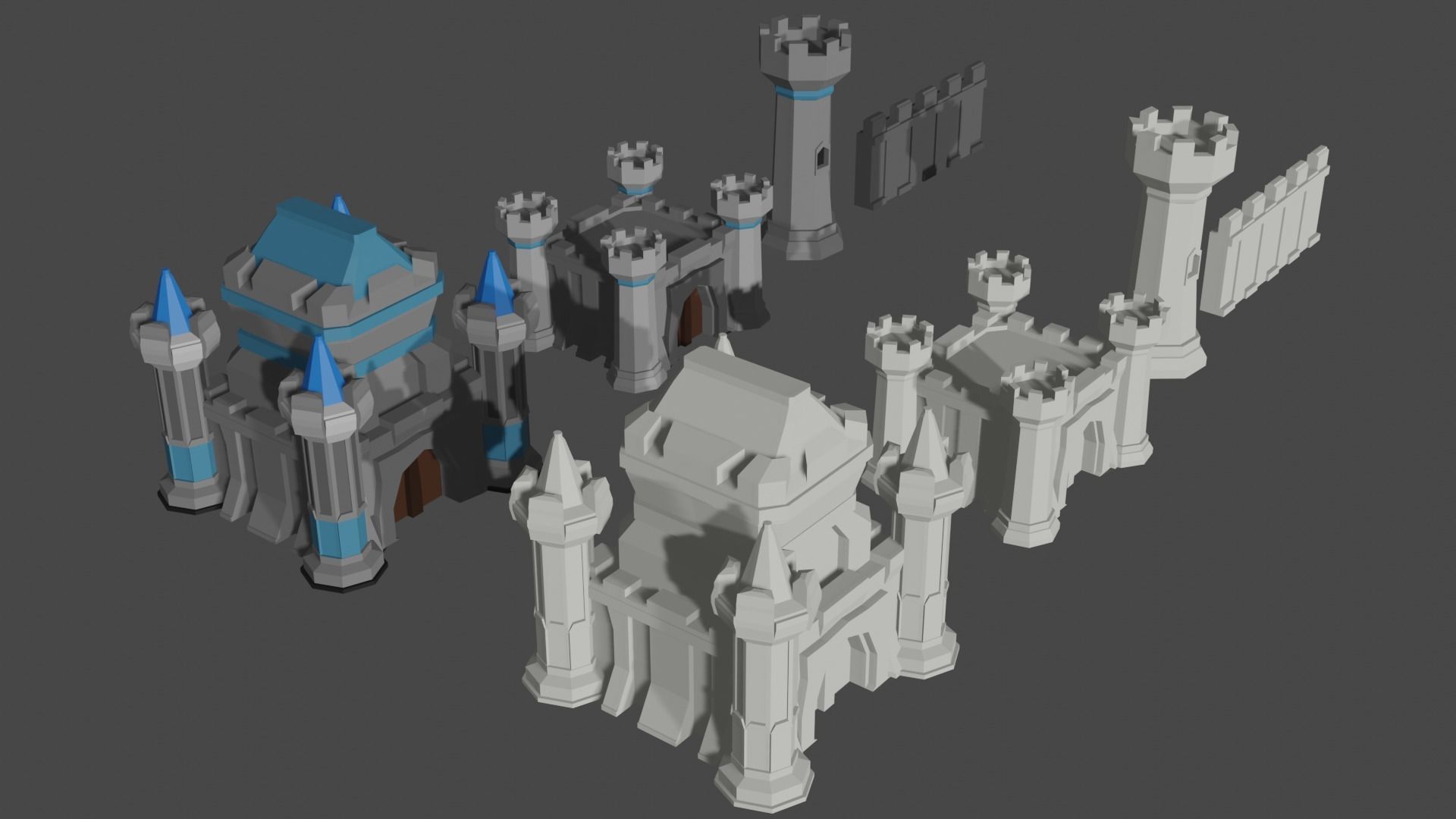 Low Poly 3D Medieval Castle  Low-poly 3D model_12