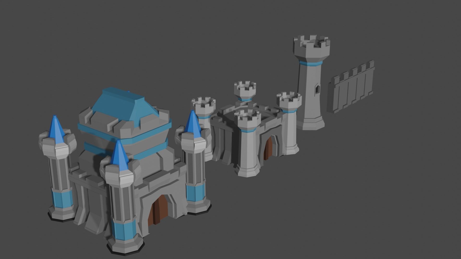 Low Poly 3D Medieval Castle  Low-poly 3D model_11