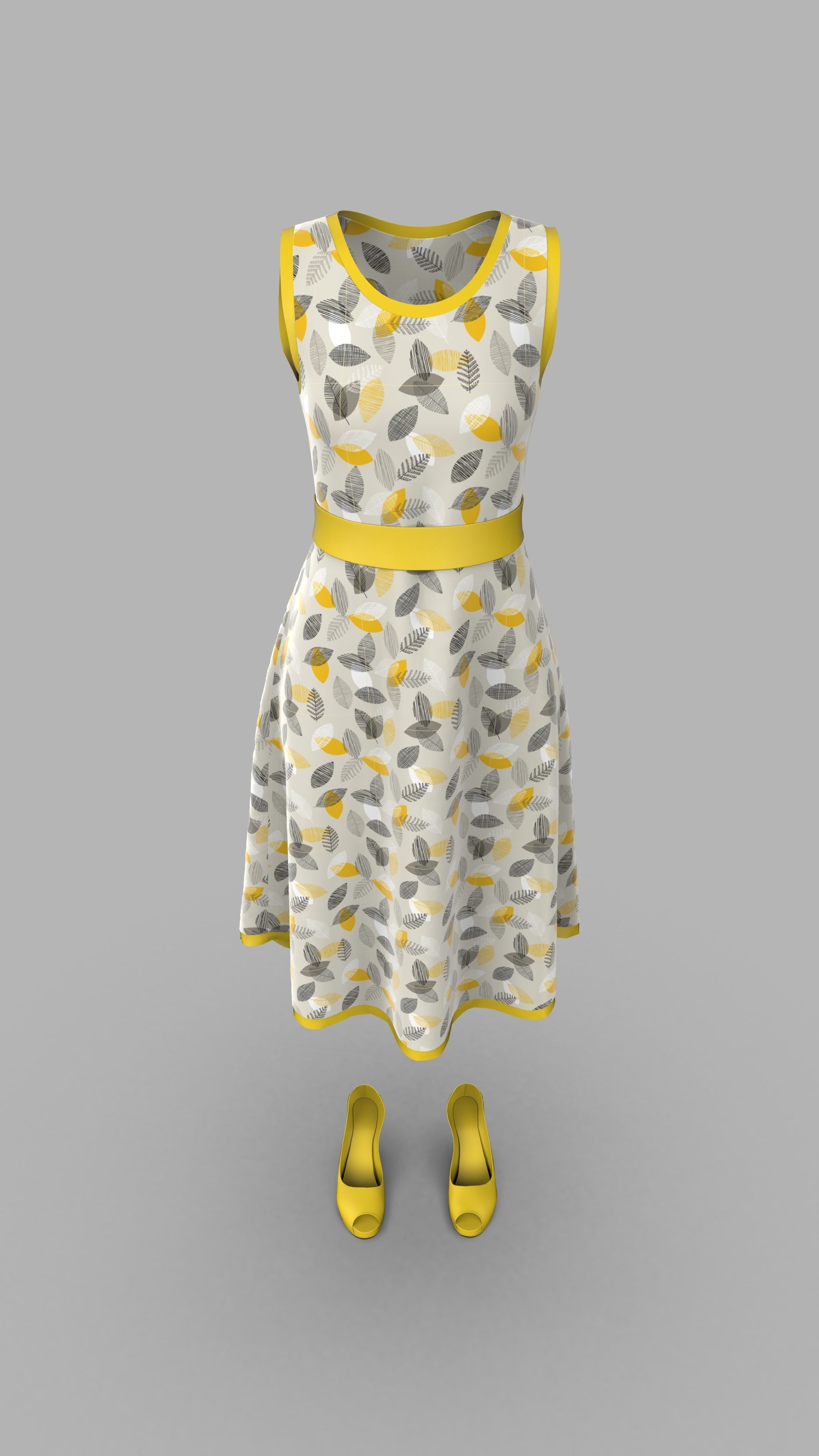 Simple dress 3d model - without manikin 3D model_3