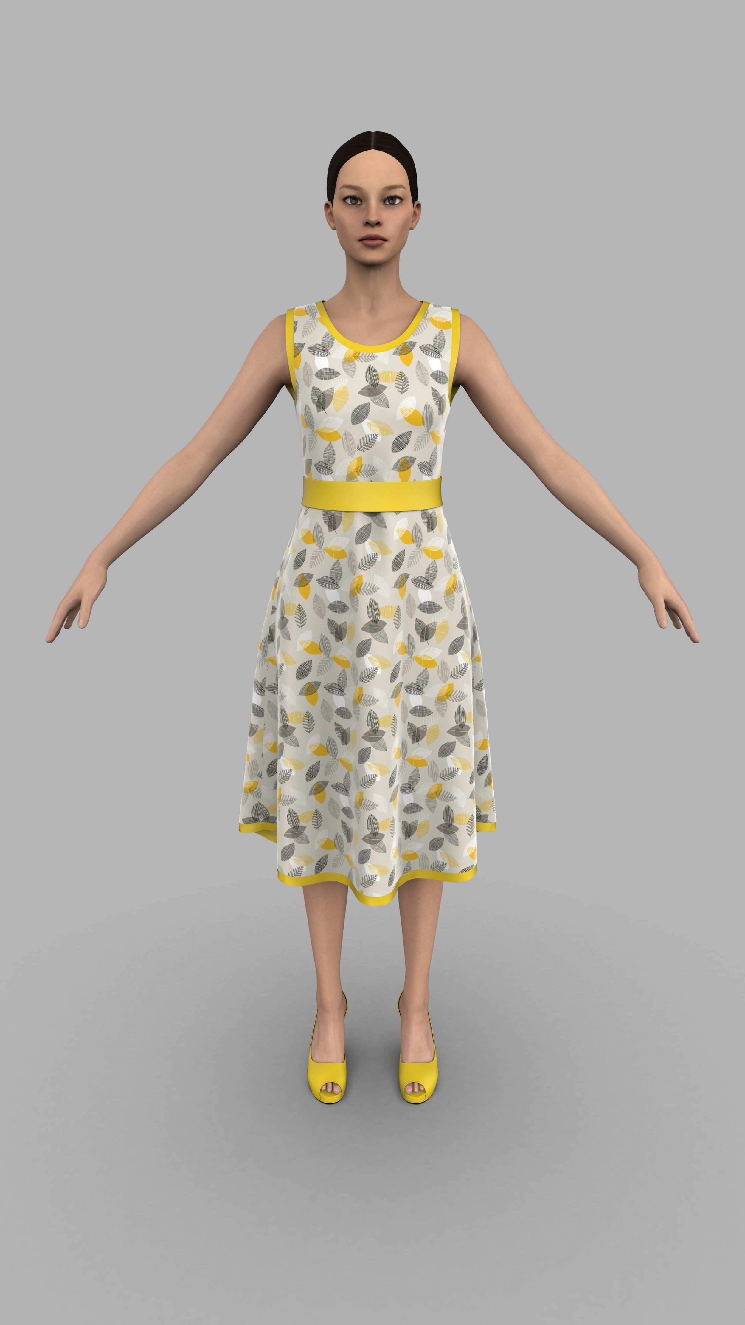 Simple dress 3d model - without manikin 3D model_1