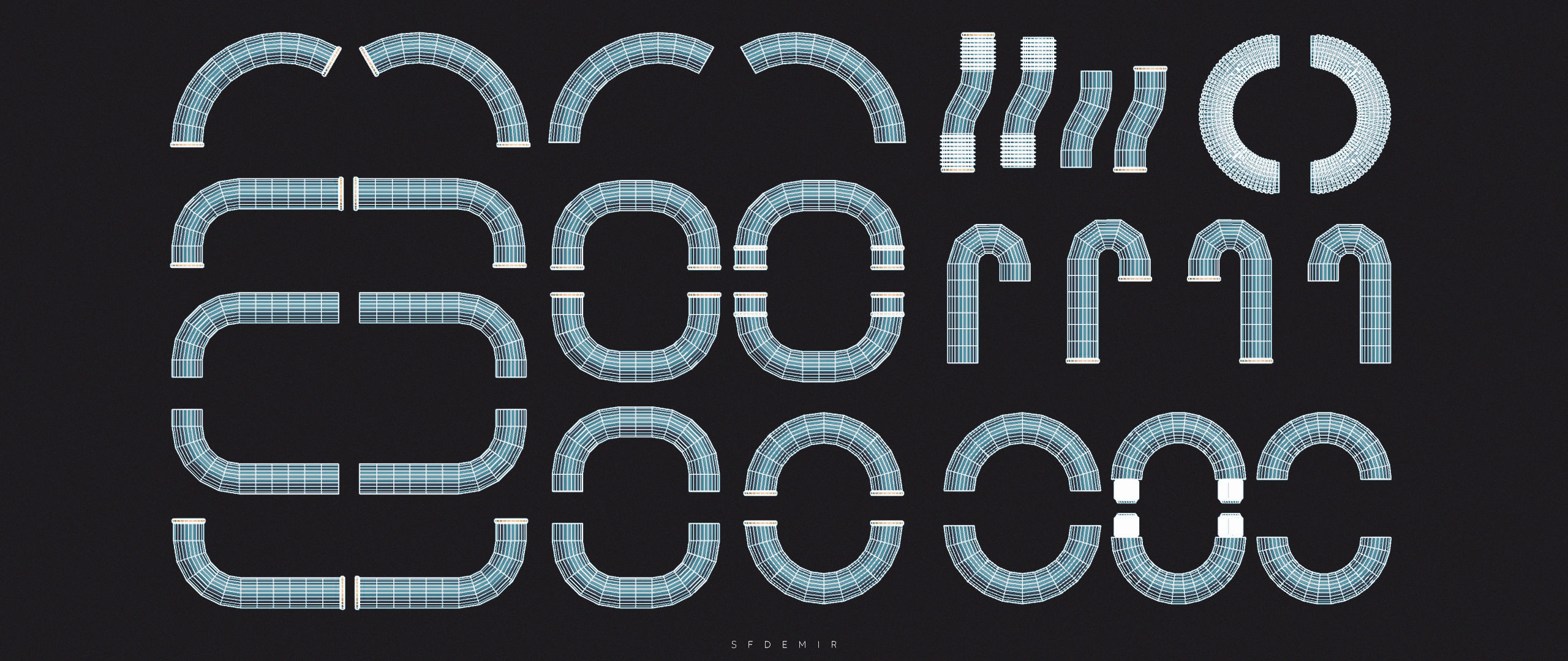 SFDEMIR Tube Kitbash 02 Low-poly 3D model_5