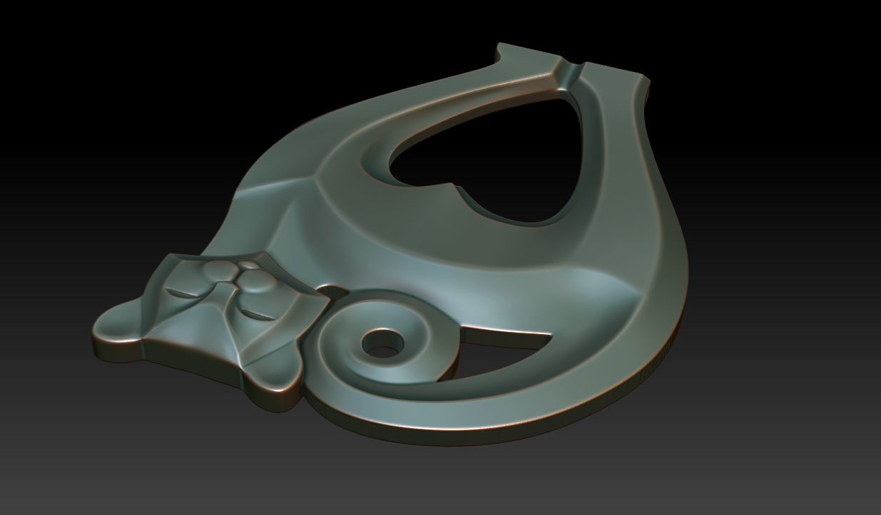 Cat pendant 3D print model_8