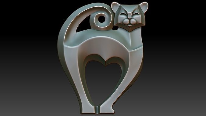 Cat pendant 3D print model