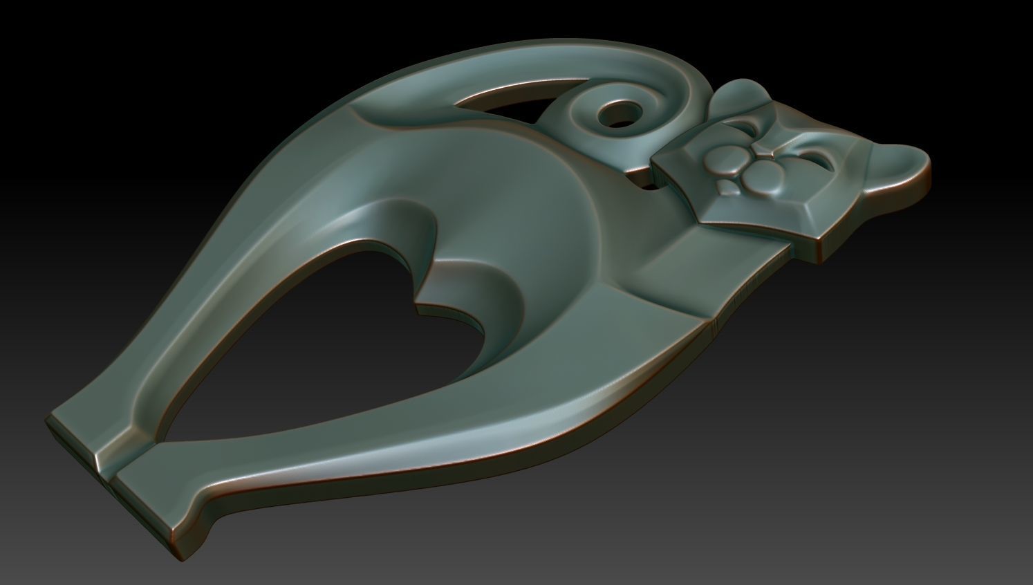 Cat pendant 3D print model_1