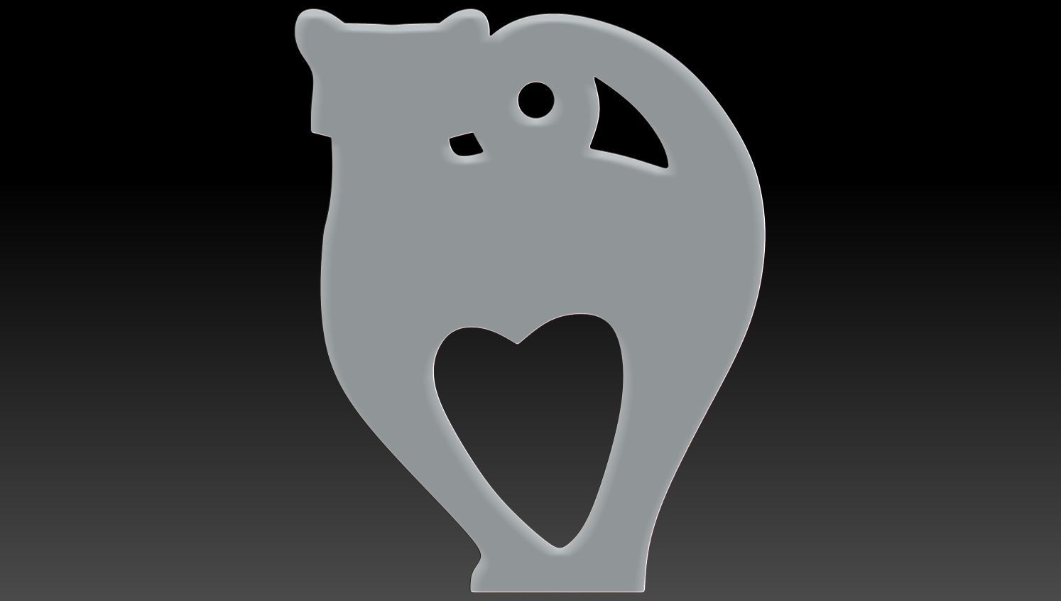 Cat pendant 3D print model_3