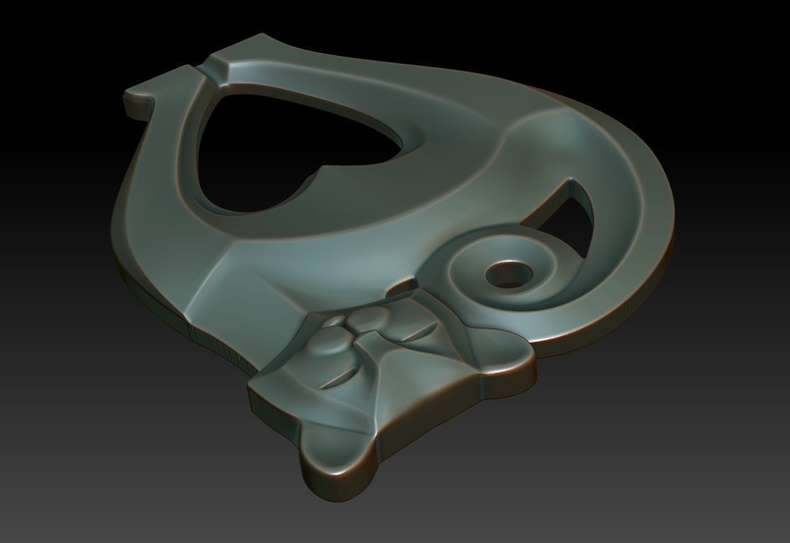 Cat pendant 3D print model_7