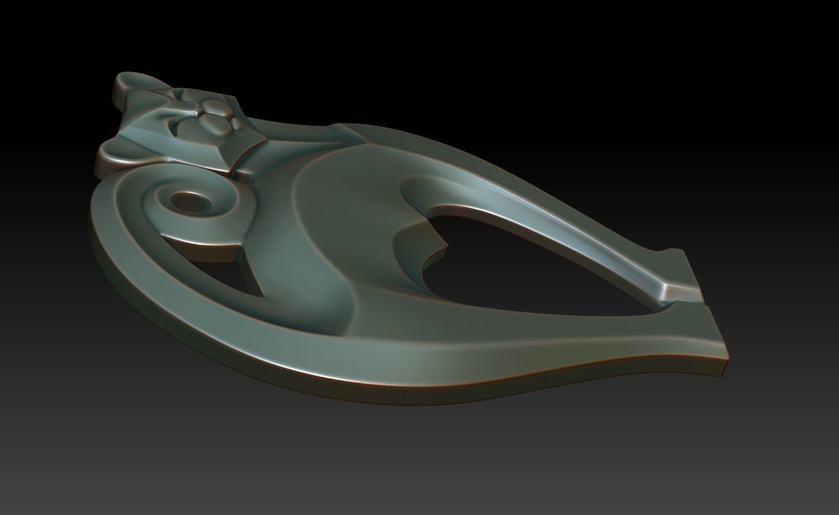 Cat pendant 3D print model_9