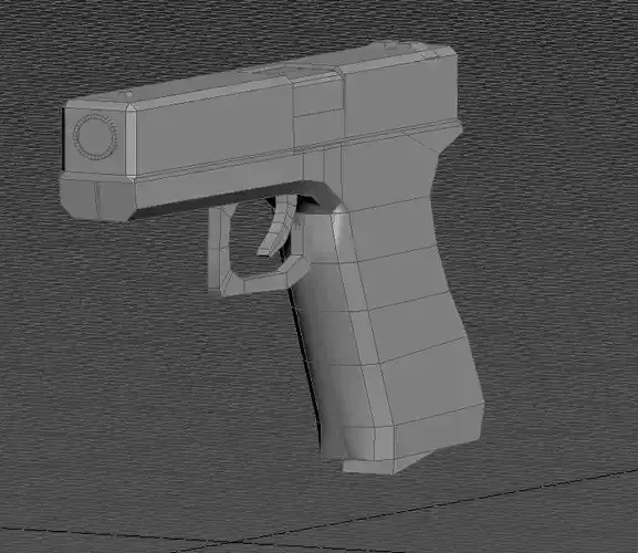 Improved 3D Model of pistol  Low-poly 3D model
