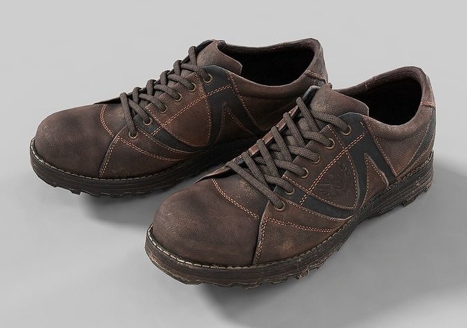 Casual leather boots Low-poly 3D model