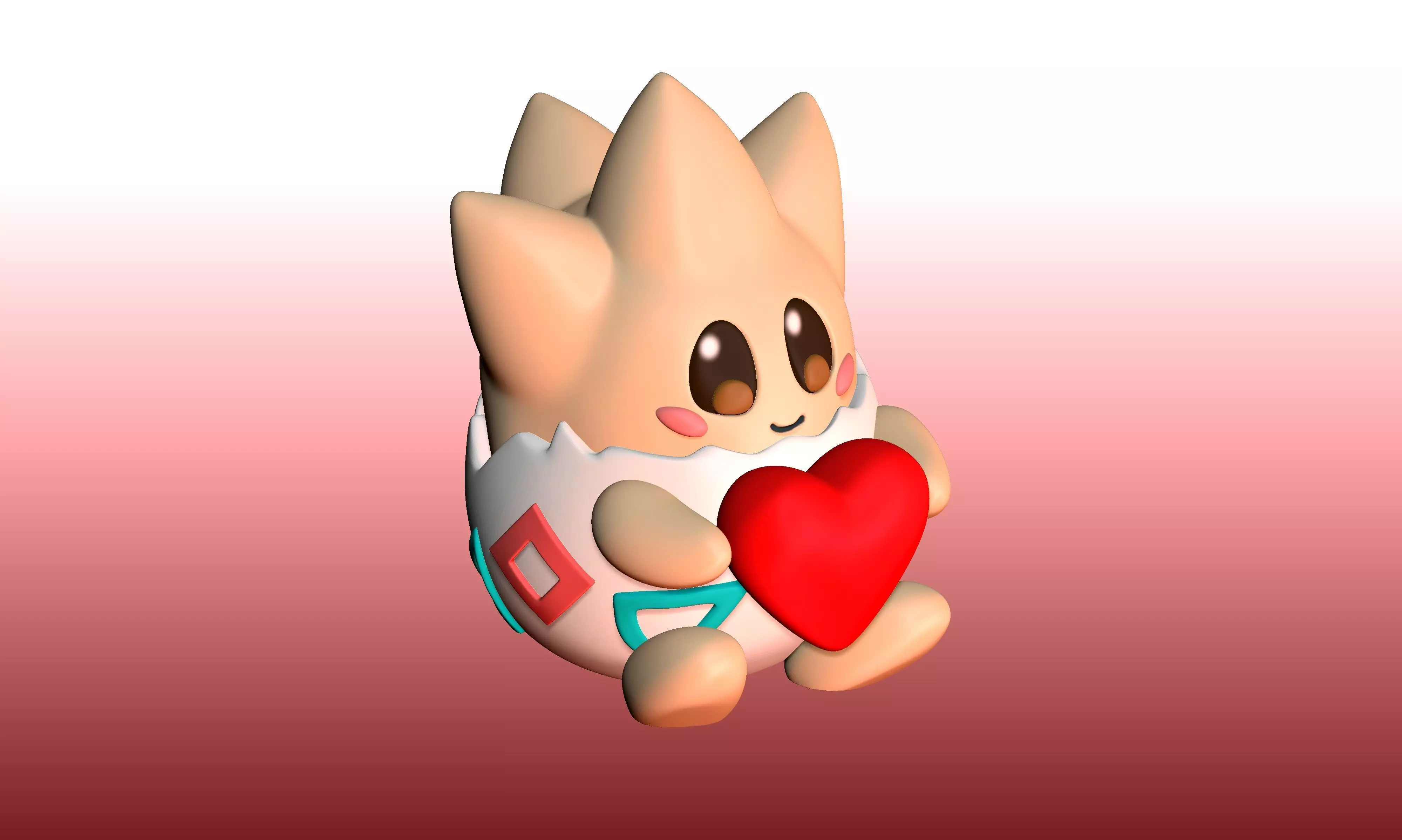 Cute togepi 3D print model_0