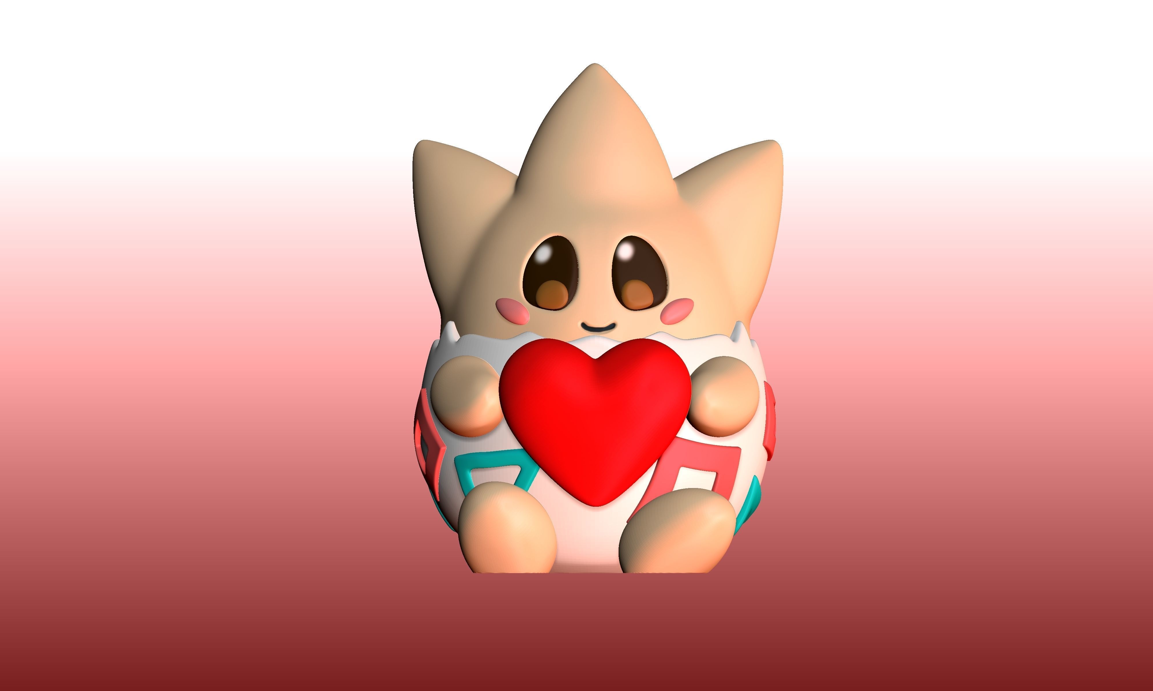 Cute togepi 3D print model_4