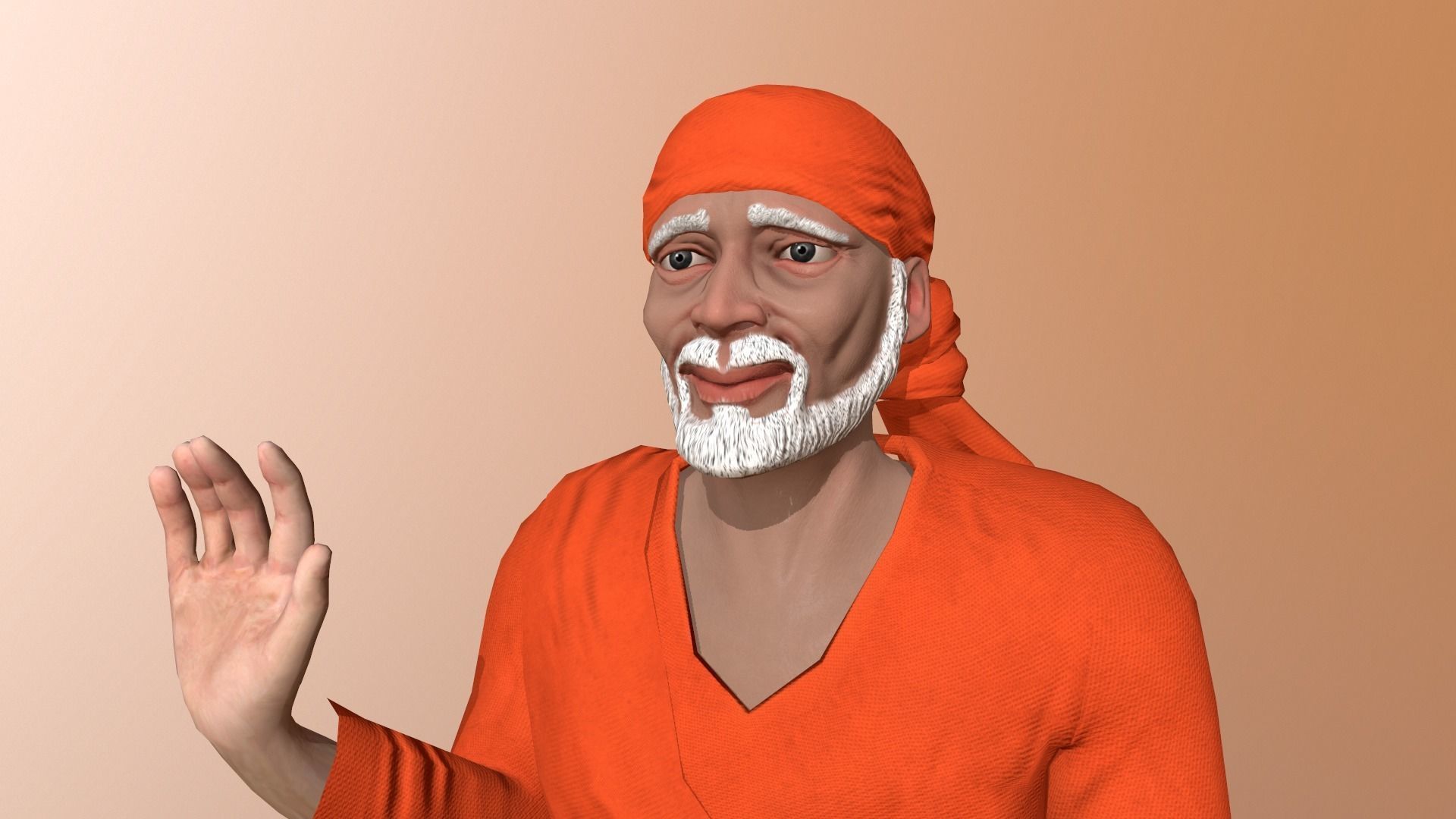 Sai baba 3D Model Low-poly 3D model_2