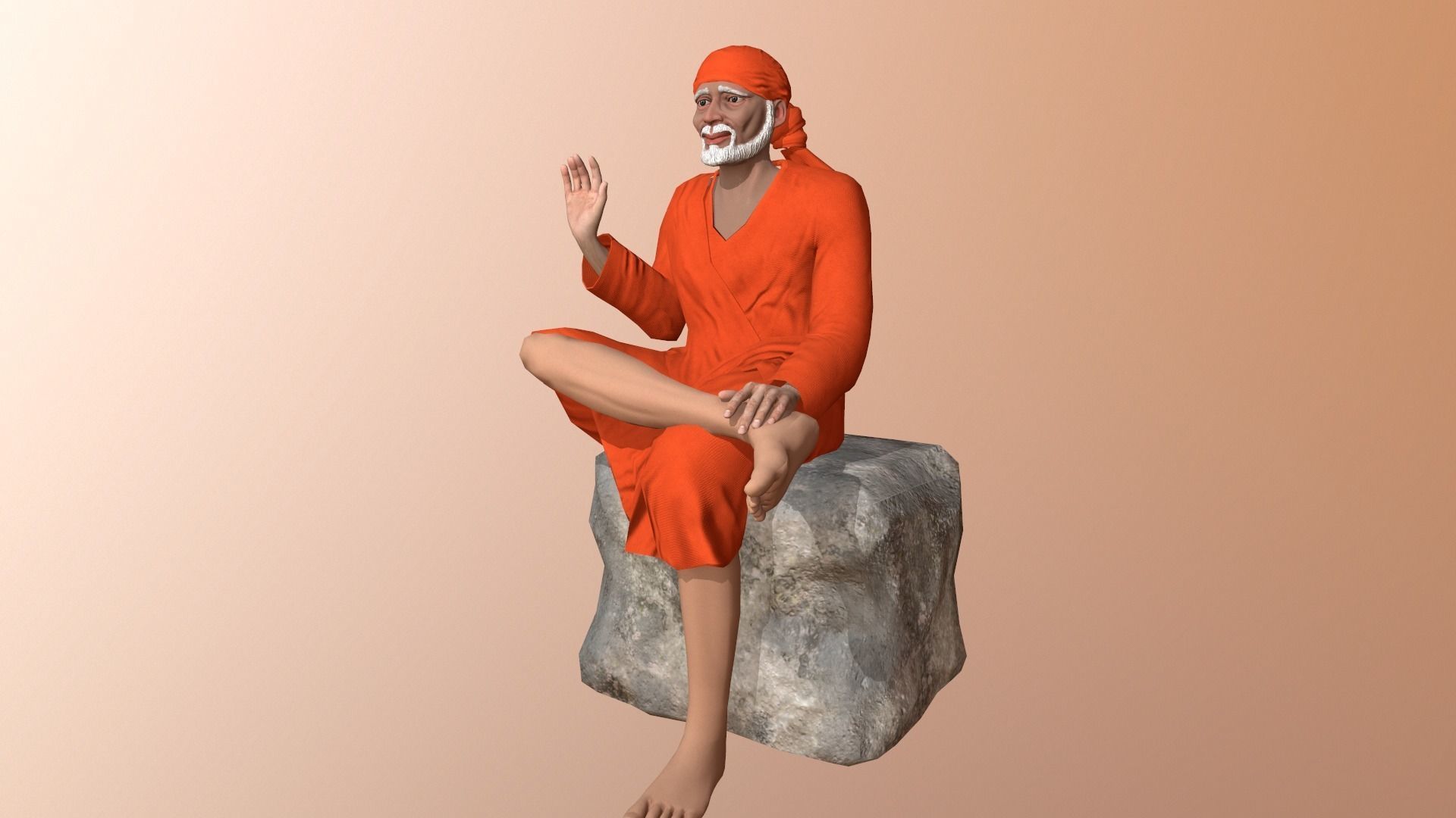 Sai baba 3D Model Low-poly 3D model_4
