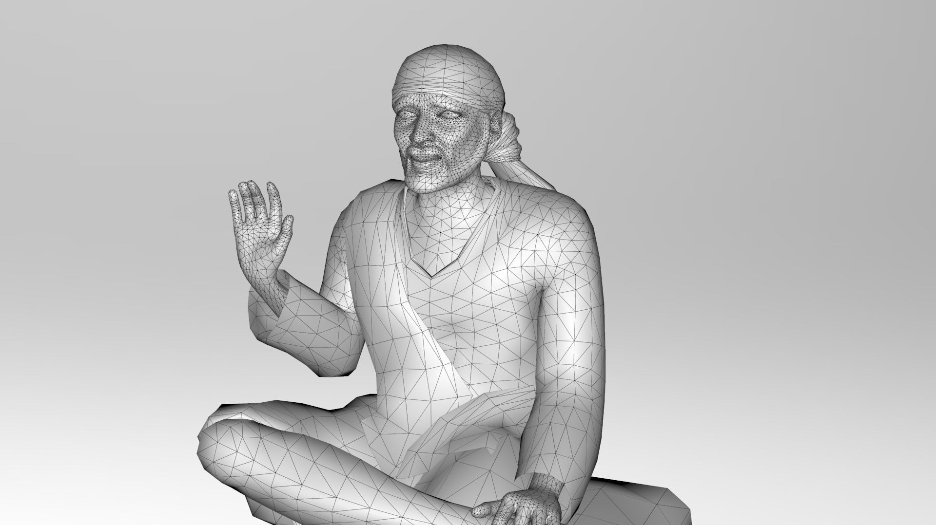 Sai baba 3D Model Low-poly 3D model_8