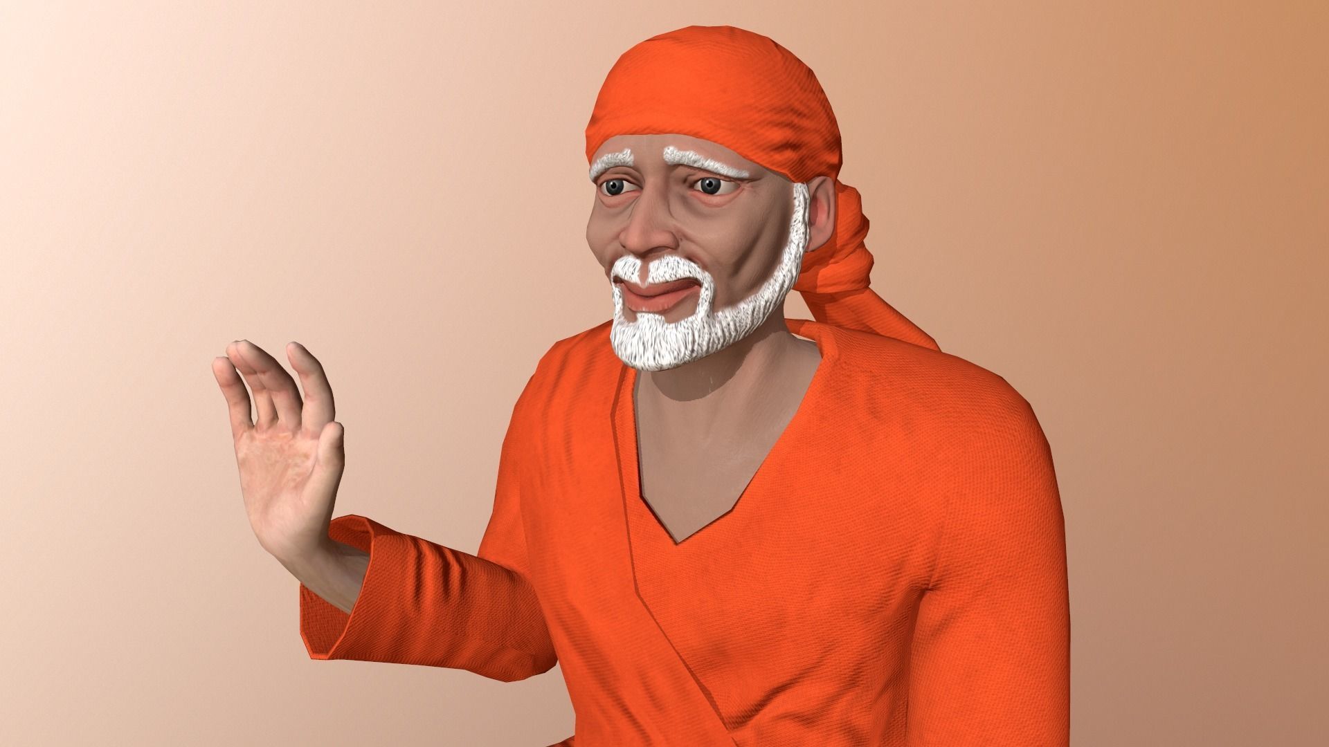 Sai baba 3D Model Low-poly 3D model_5