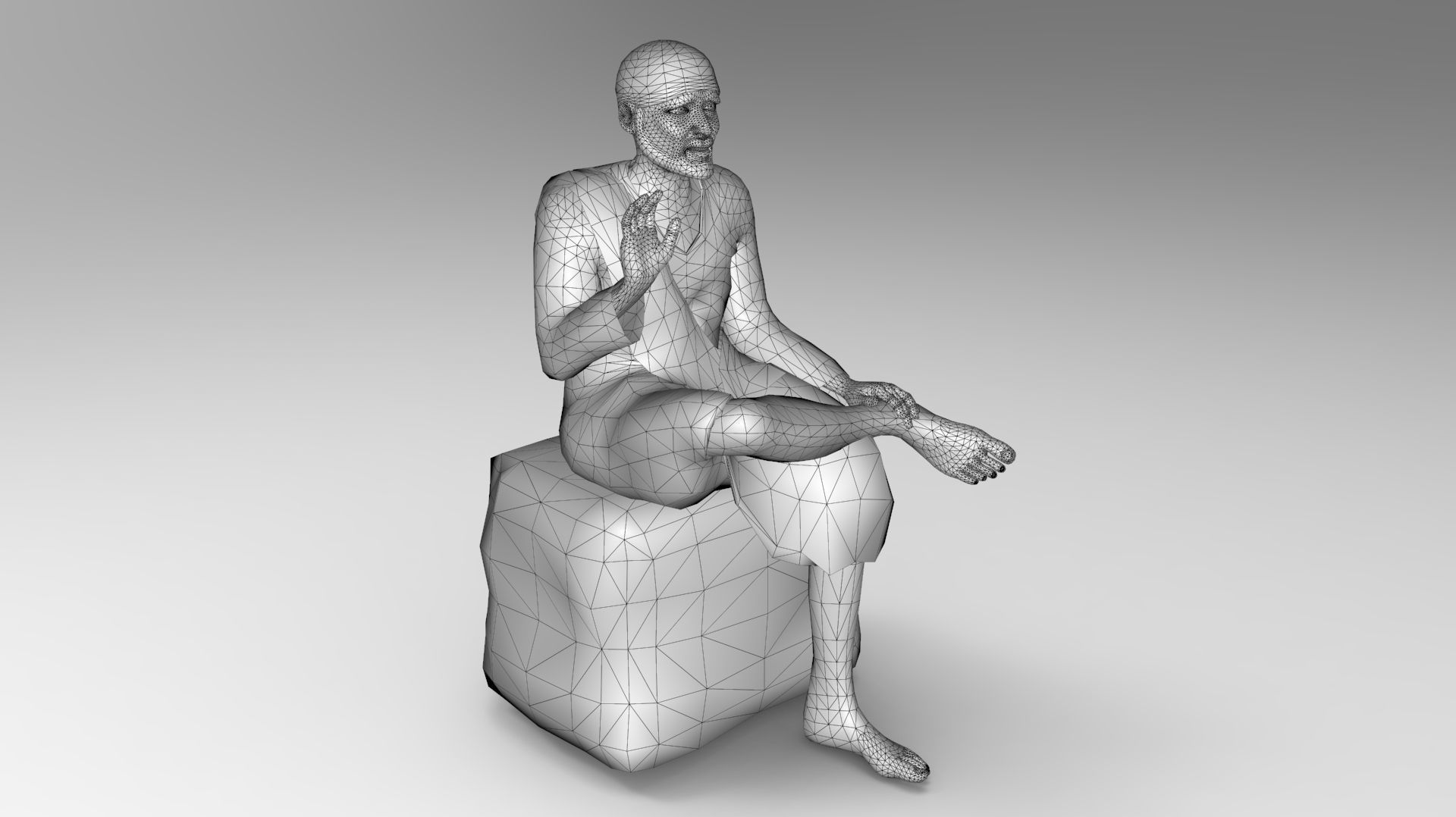 Sai baba 3D Model Low-poly 3D model_10
