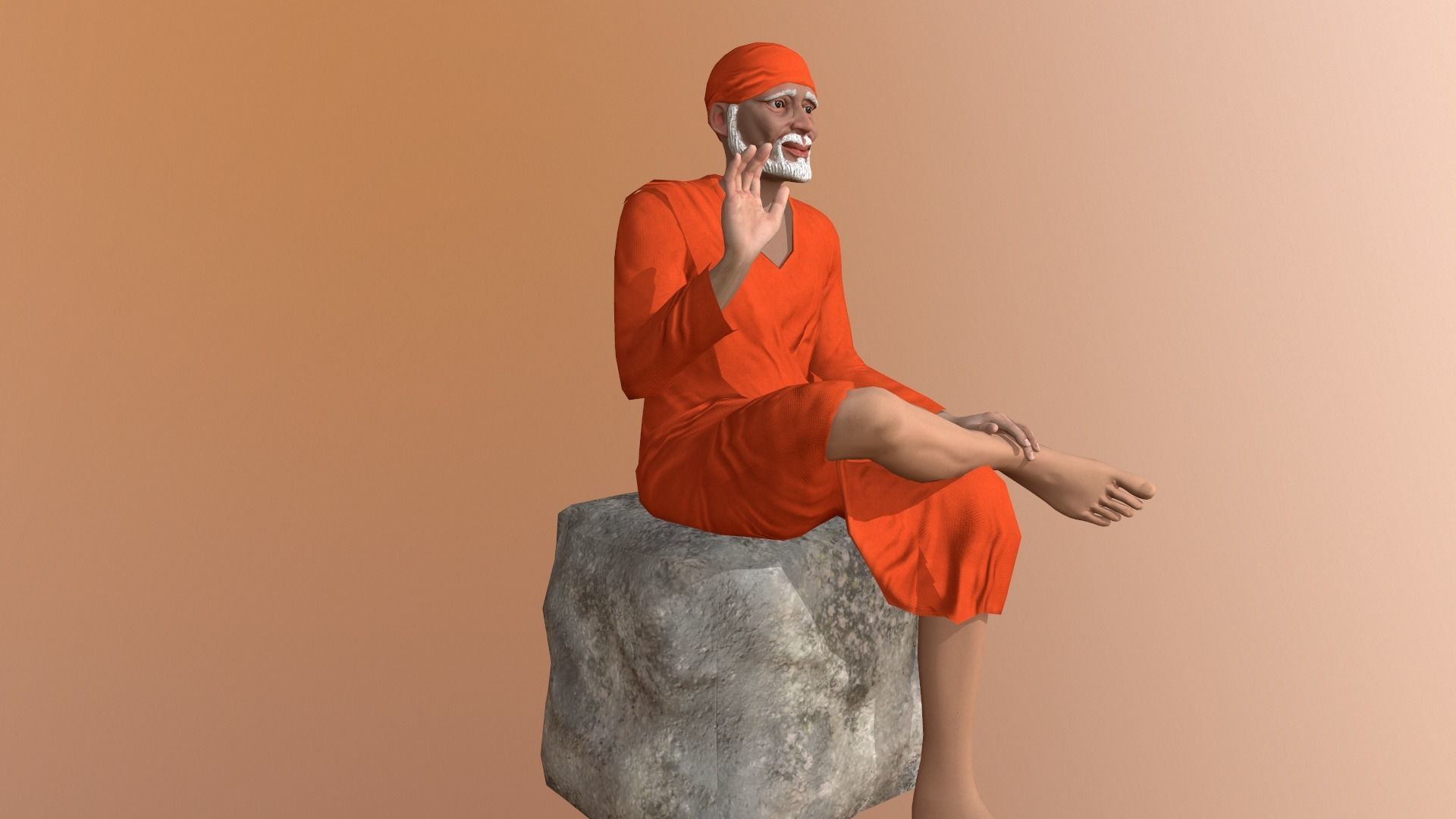 Sai baba 3D Model Low-poly 3D model_6