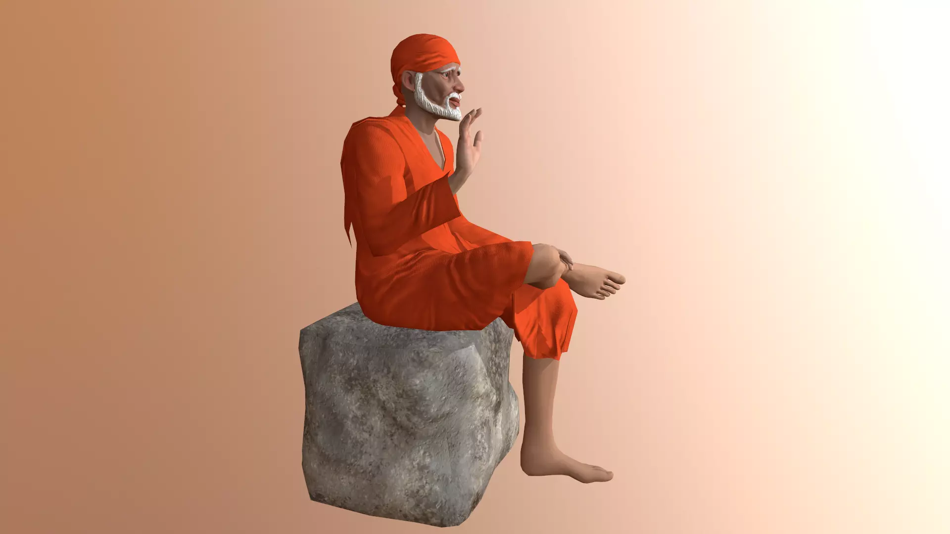 Sai baba 3D Model Low-poly 3D model_0