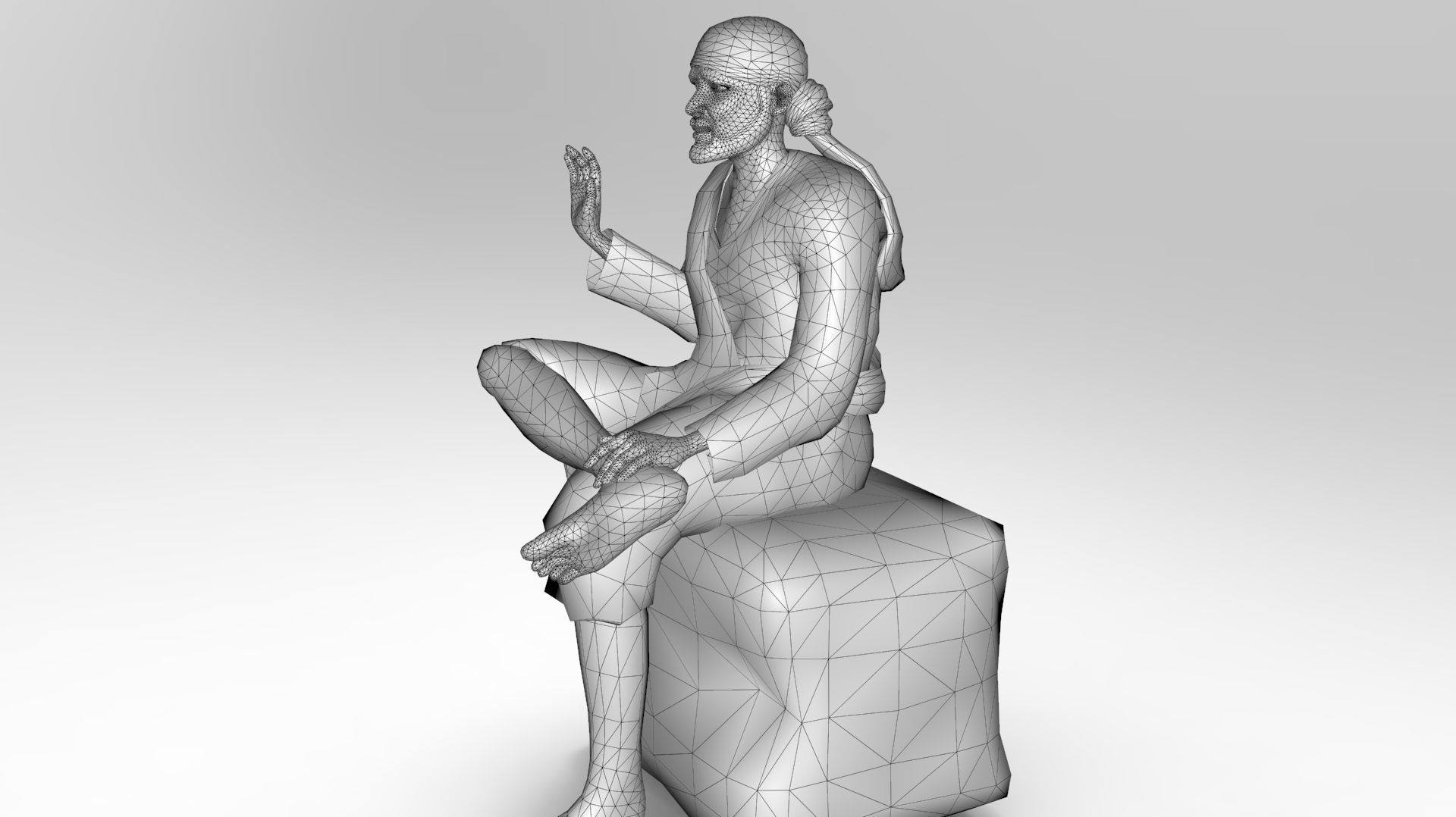 Sai baba 3D Model Low-poly 3D model_9