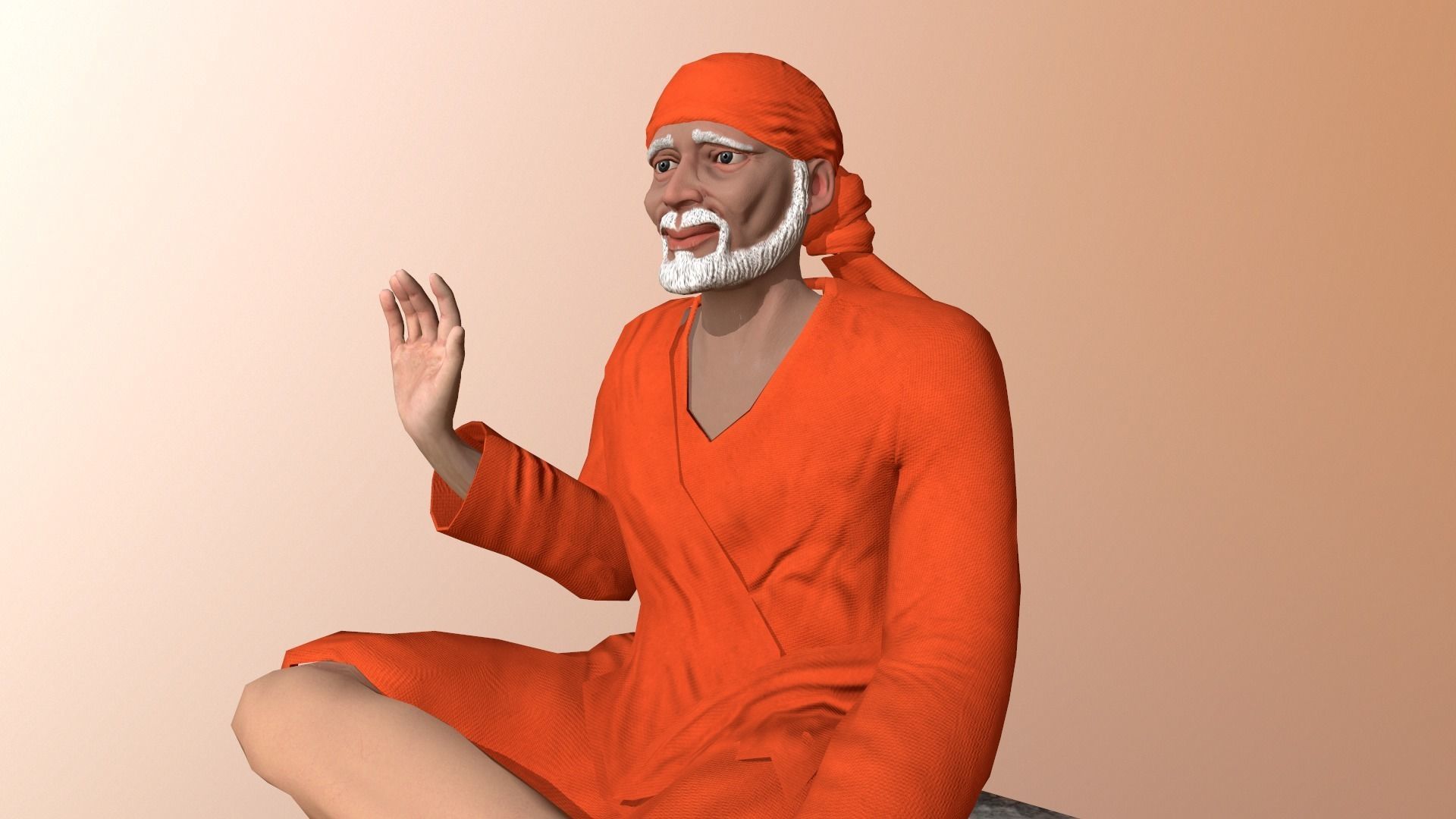 Sai baba 3D Model Low-poly 3D model_7