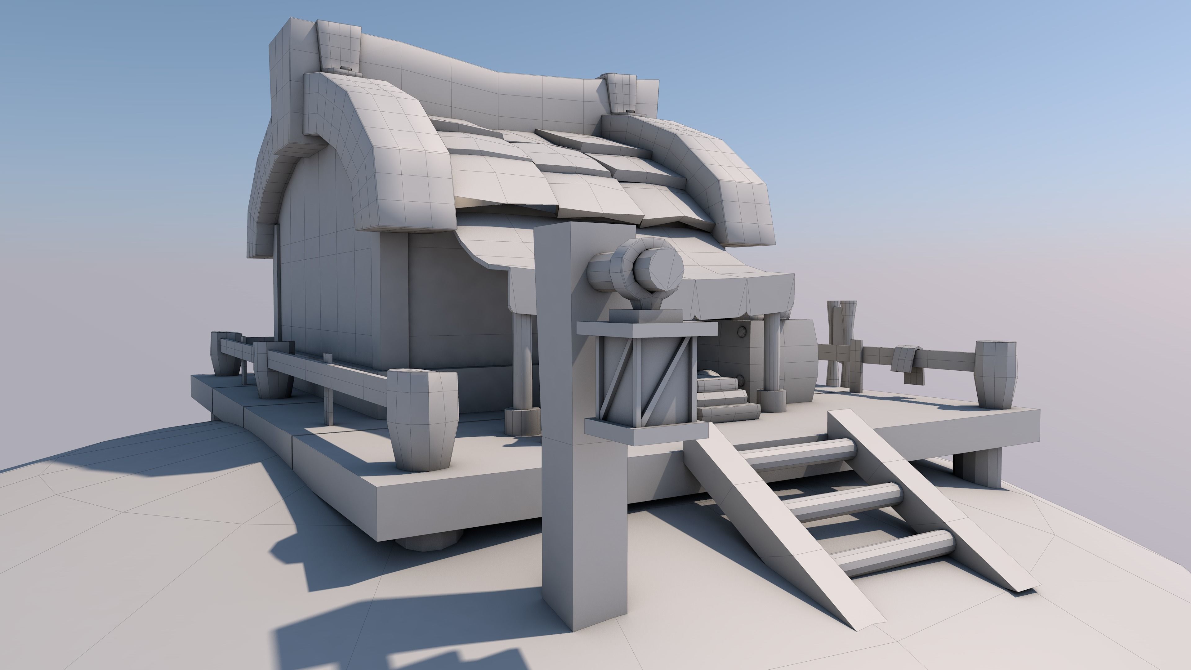 Low Poly Game Ready stylized village house cartoon model Low-poly 3D model_5