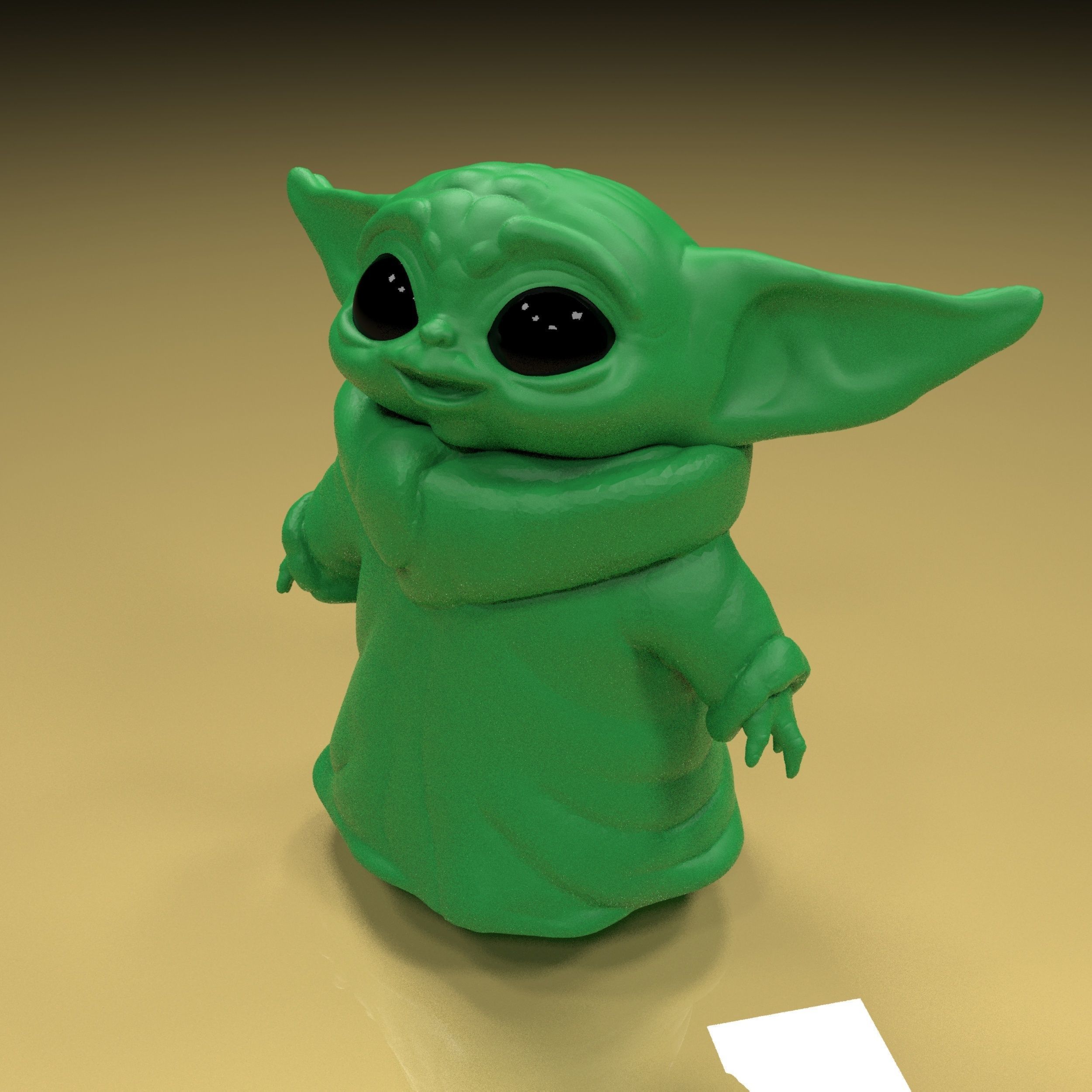 baby yoda key chain 3D print model_3