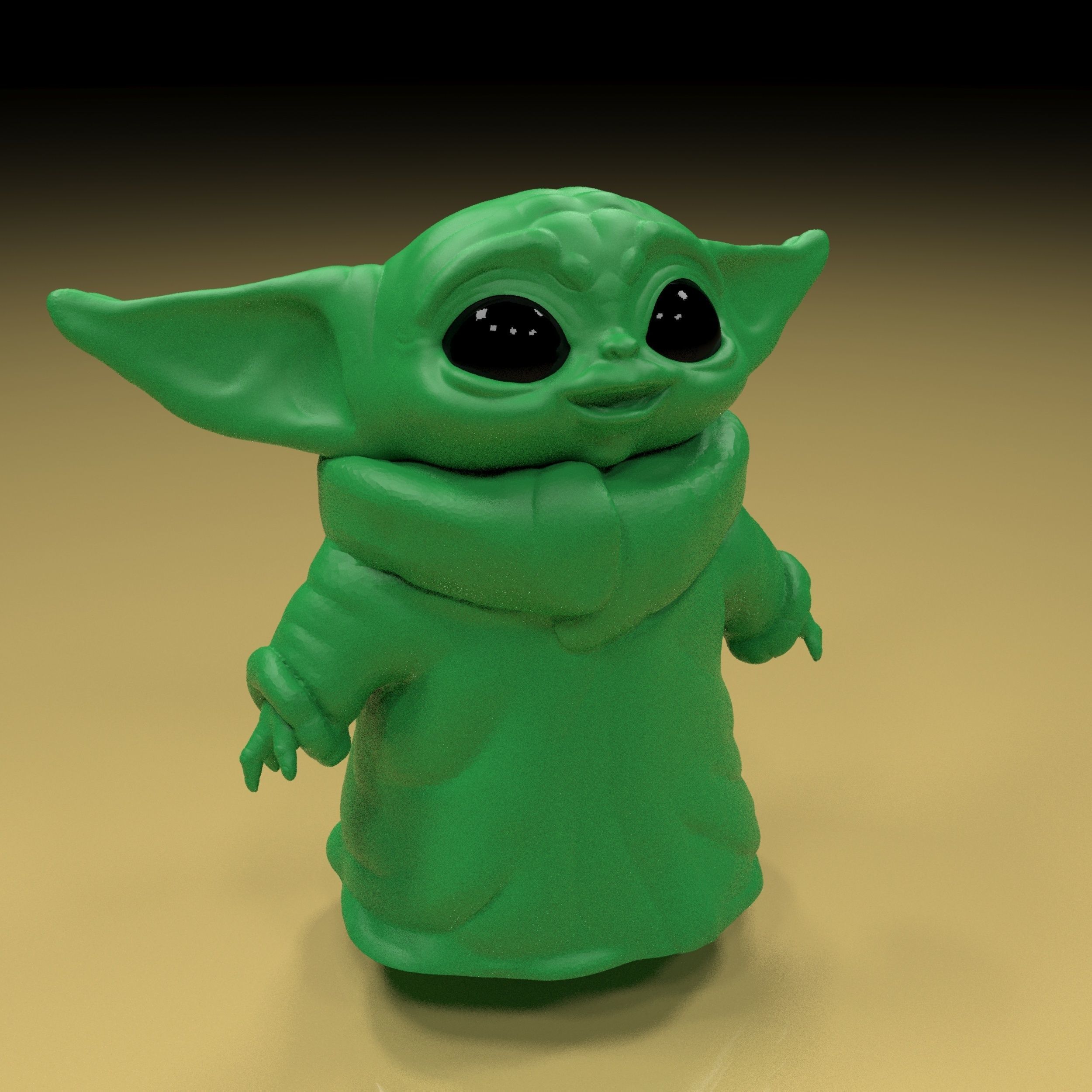 baby yoda key chain 3D print model_4