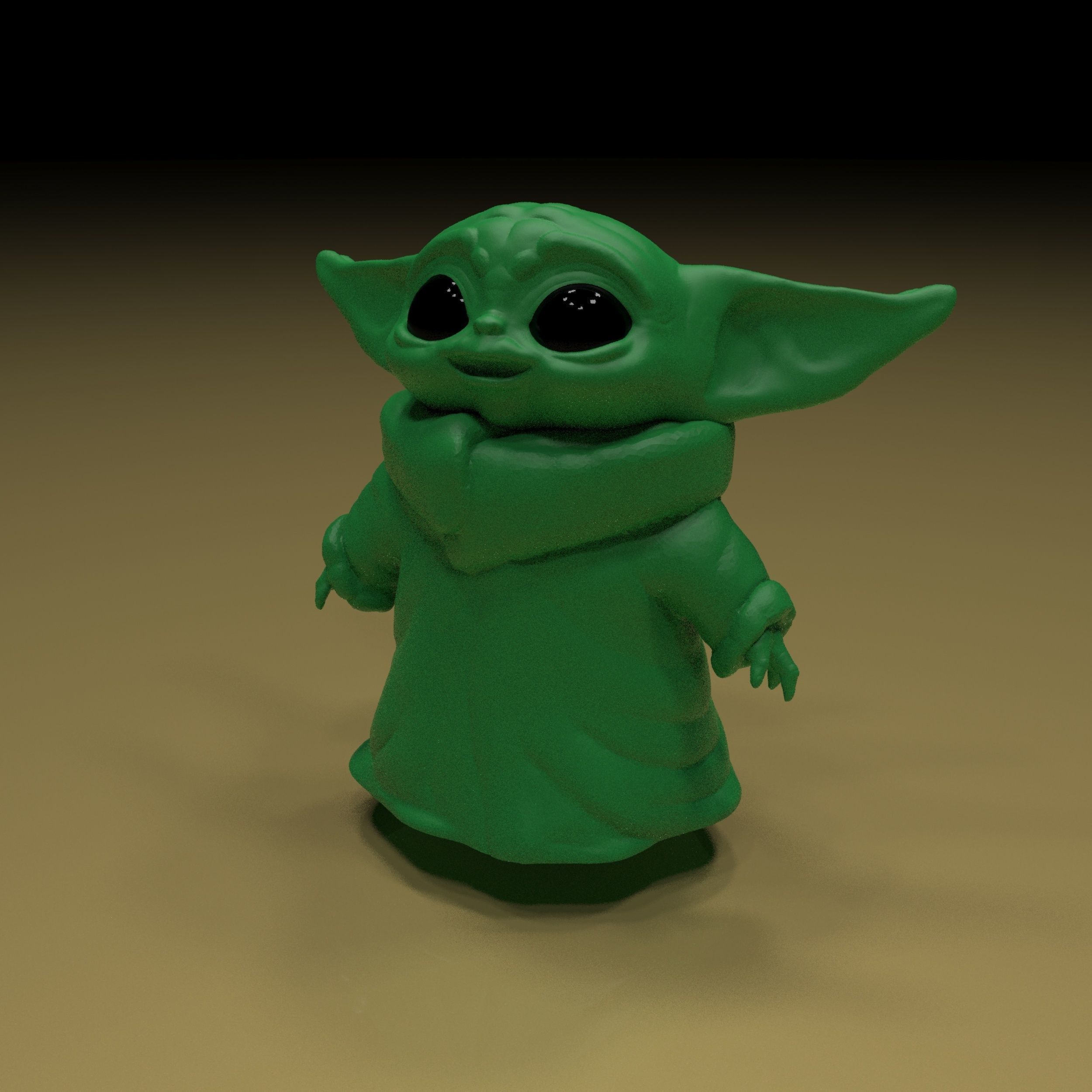 baby yoda key chain 3D print model_5