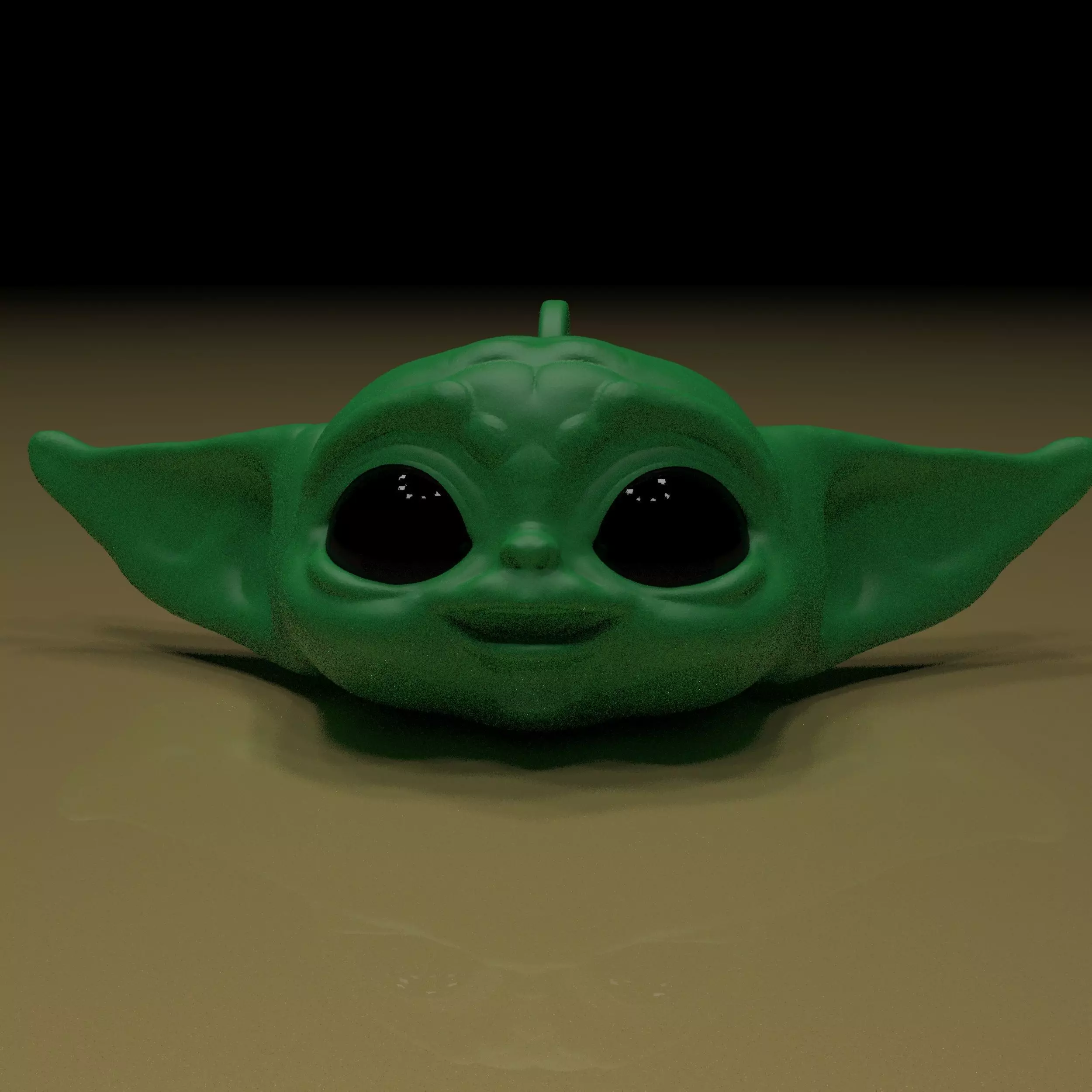 baby yoda key chain 3D print model_0