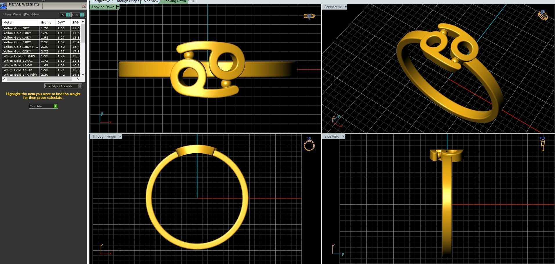 12 rings in the form of zodiac signs 3D print model_53