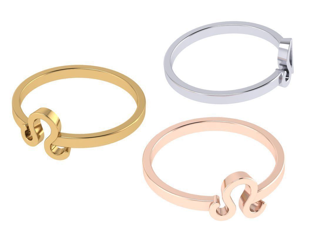 12 rings in the form of zodiac signs 3D print model_48