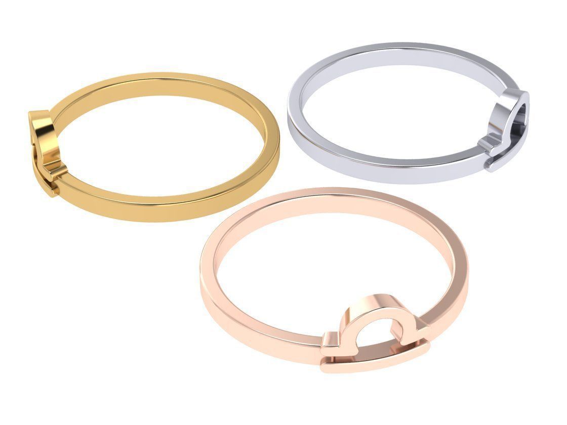 12 rings in the form of zodiac signs 3D print model_47