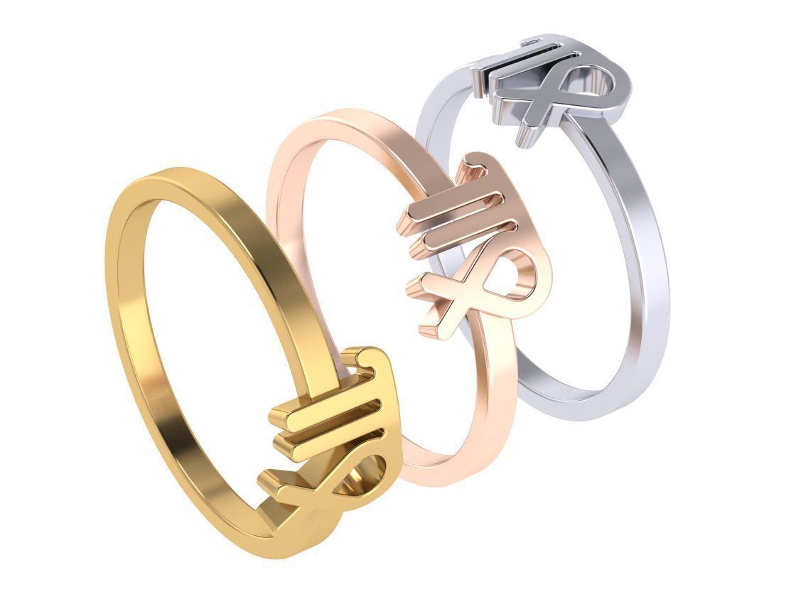 12 rings in the form of zodiac signs 3D print model_91