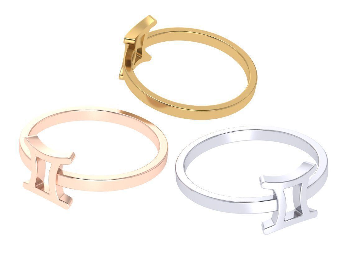 12 rings in the form of zodiac signs 3D print model_86