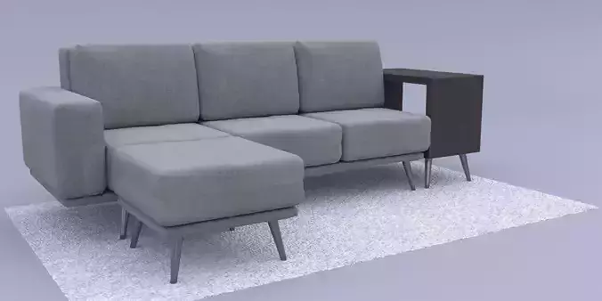 Sofa 3D model couch and ottoman
