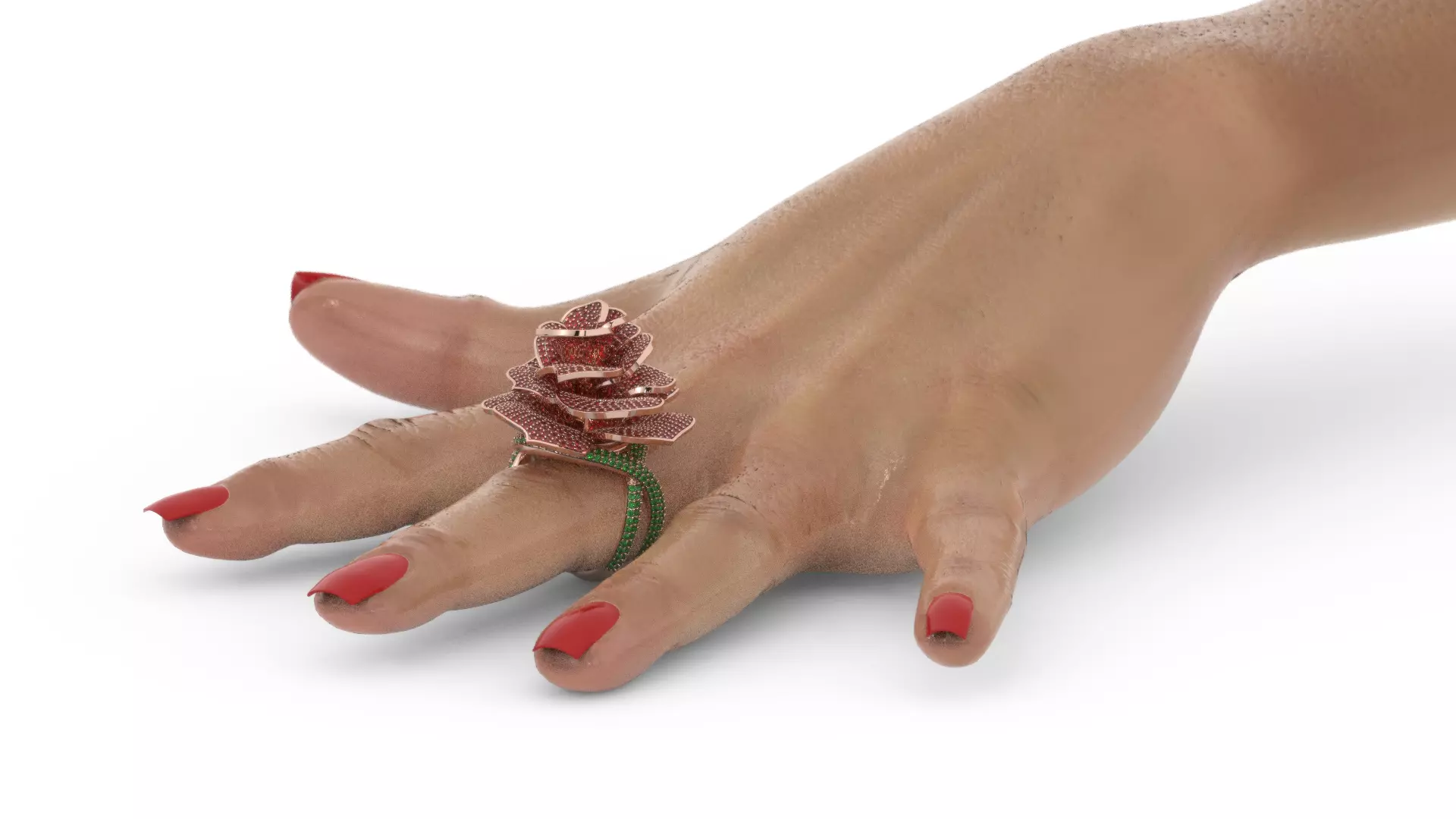 Diamond ring rose  3D print model_0