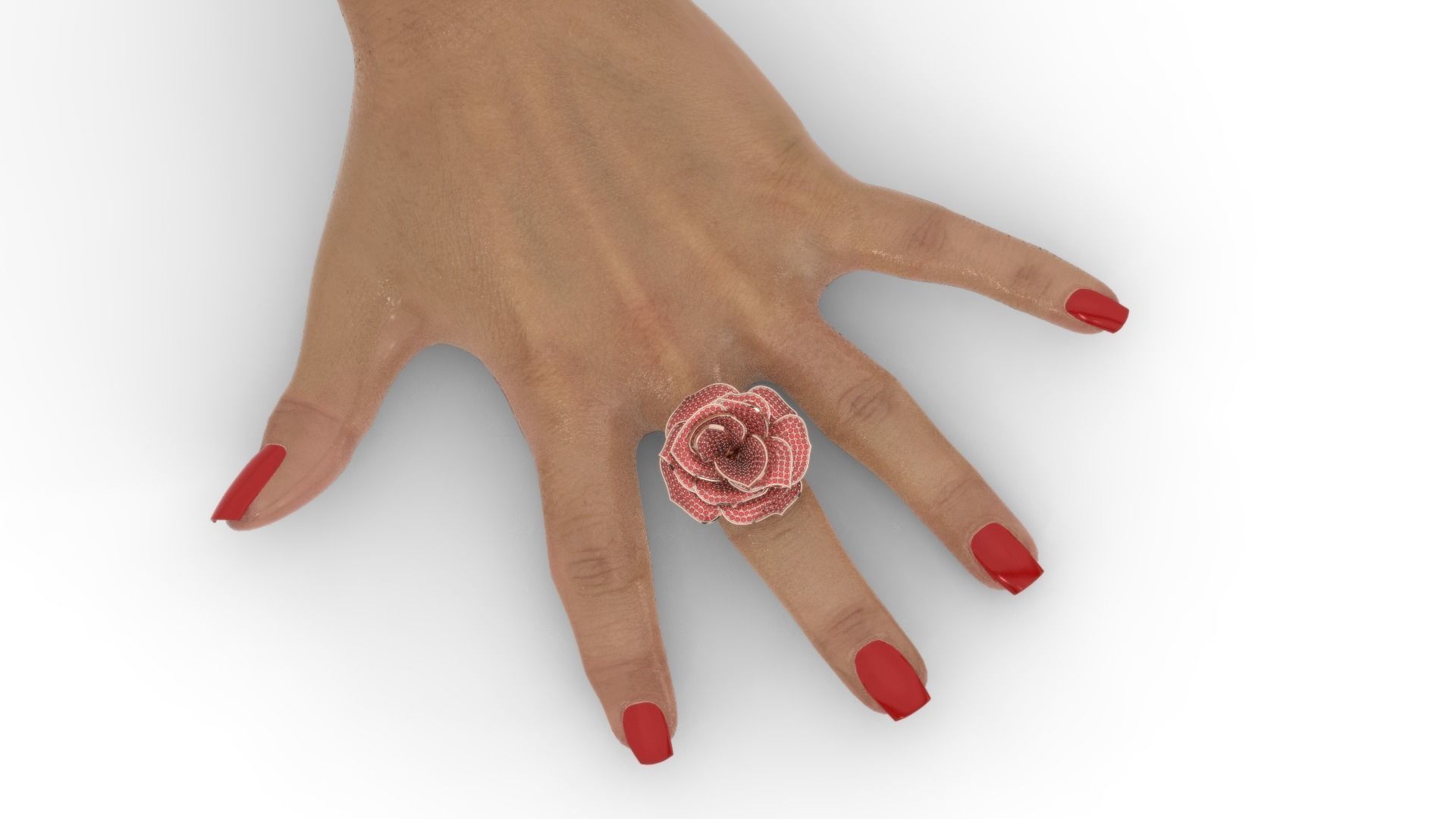 Diamond ring rose  3D print model_1